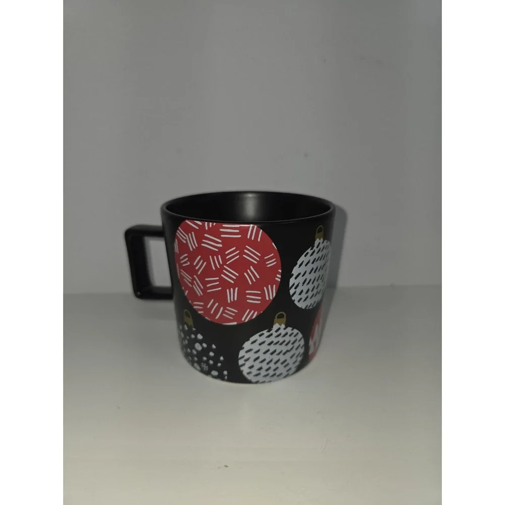 Starbucks Christmas Ornaments Retro MCM 2016 Coffee Mug Cup 14oz Black